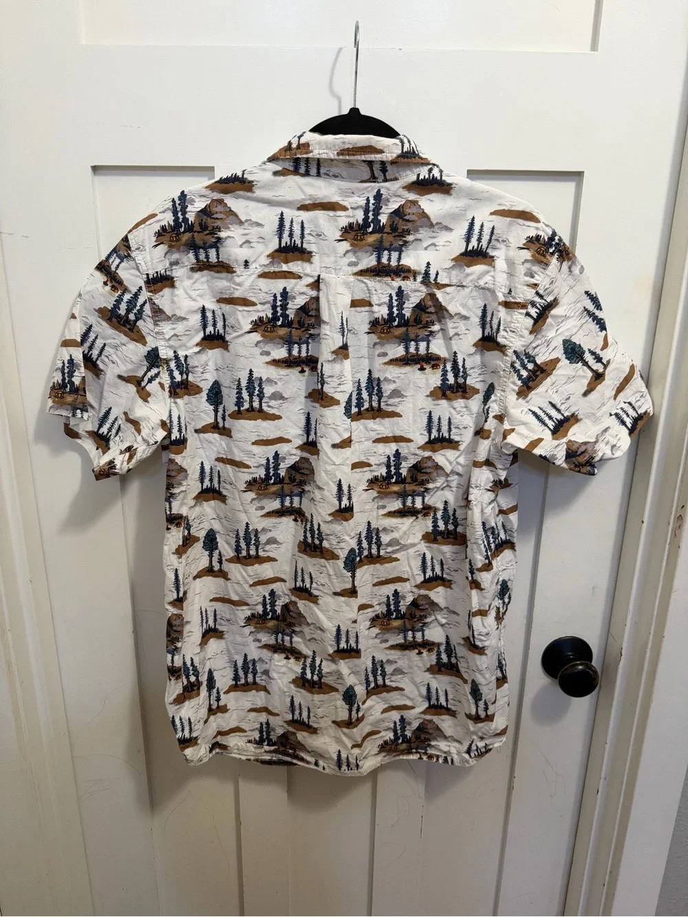 THE NORTH FACE Men's Short Sleeve Baytrail Pattern Button Down Shirt Size Large